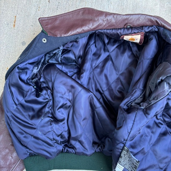 Vintage 90s Hard Rock Cafe London Wool Leather Varsity Jacket Love All Serve - Picture 12 of 12